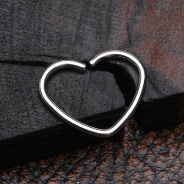 Detail View 1 of Heart Bendable Twist Hoop Ring-Steel
